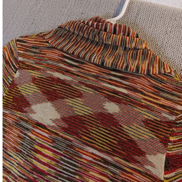 Rocawear Off The Shoulder Knit Top Medium Multicolor Striped Stretch Shawl Neck - Picture 11 of 16